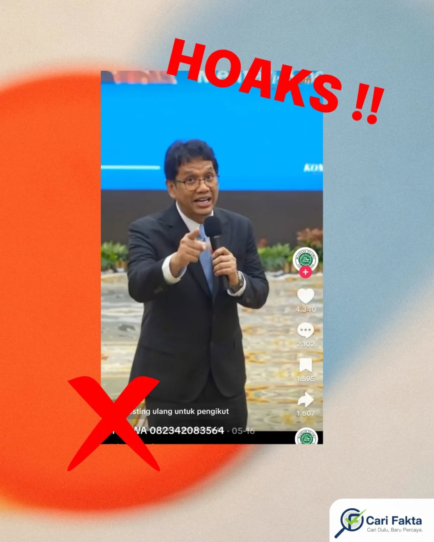 Waspada Hoaks Video Menkeu Bagi-Bagi Dana Untuk Idul AdhaBeredar di media sosial TikTok sebuah video yang menampilkan Menteri Keuangan Purbaya Yudhi Sadewa seolah-olah menawarkan bantuan dana kepada masyarakat untuk Idul Adha. Dalam narasi yang beredar, disebutkan bahwa Menkeu sedang mencari ratusan orang untuk diberikan bantuan dan meminta masyarakat segera menghubungi nomor tertentu untuk mendaftarkan diri. Konten ini pun cepat menyebar dan menarik perhatian publik karena mengatasnamakan pejabat negara.Faktanya, klaim tersebut adalah hoaks. Hasil penelusuran menunjukkan bahwa video tersebut merupakan potongan dari acara resmi serah terima jabatan yang tidak berkaitan dengan pembagian dana. Selain itu, audio dalam video diduga telah dimanipulasi menggunakan teknologi kecerdasan buatan (AI) sehingga seolah-olah Menkeu menyampaikan pernyataan tersebut. Tidak ada pernyataan resmi maupun program pemerintah yang menawarkan bantuan seperti yang diklaim dalam video tersebut.Masyarakat diimbau untuk selalu waspada terhadap modus penipuan yang mengatasnamakan pejabat atau lembaga resmi. Jangan mudah percaya dengan informasi yang mencurigakan, terlebih jika disertai ajakan untuk menghubungi nomor tertentu atau memberikan data pribadi. Pastikan kebenaran informasi melalui sumber resmi dan terpercaya sebelum membagikannya agar tidak ikut menyebarkan hoaks yang merugikan.