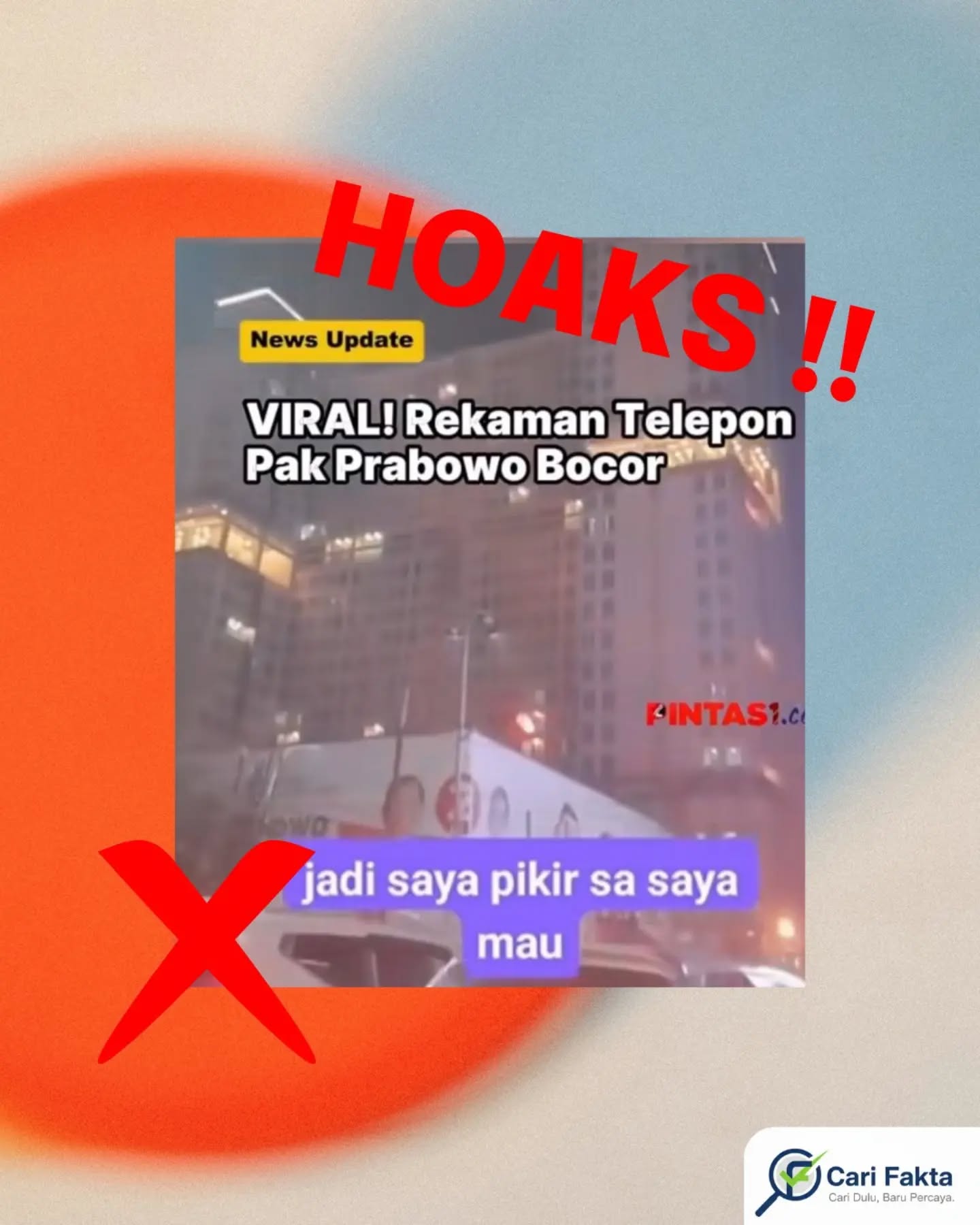 Hoaks: Rekaman Telepon Presiden Prabowo Bocor ke Publik