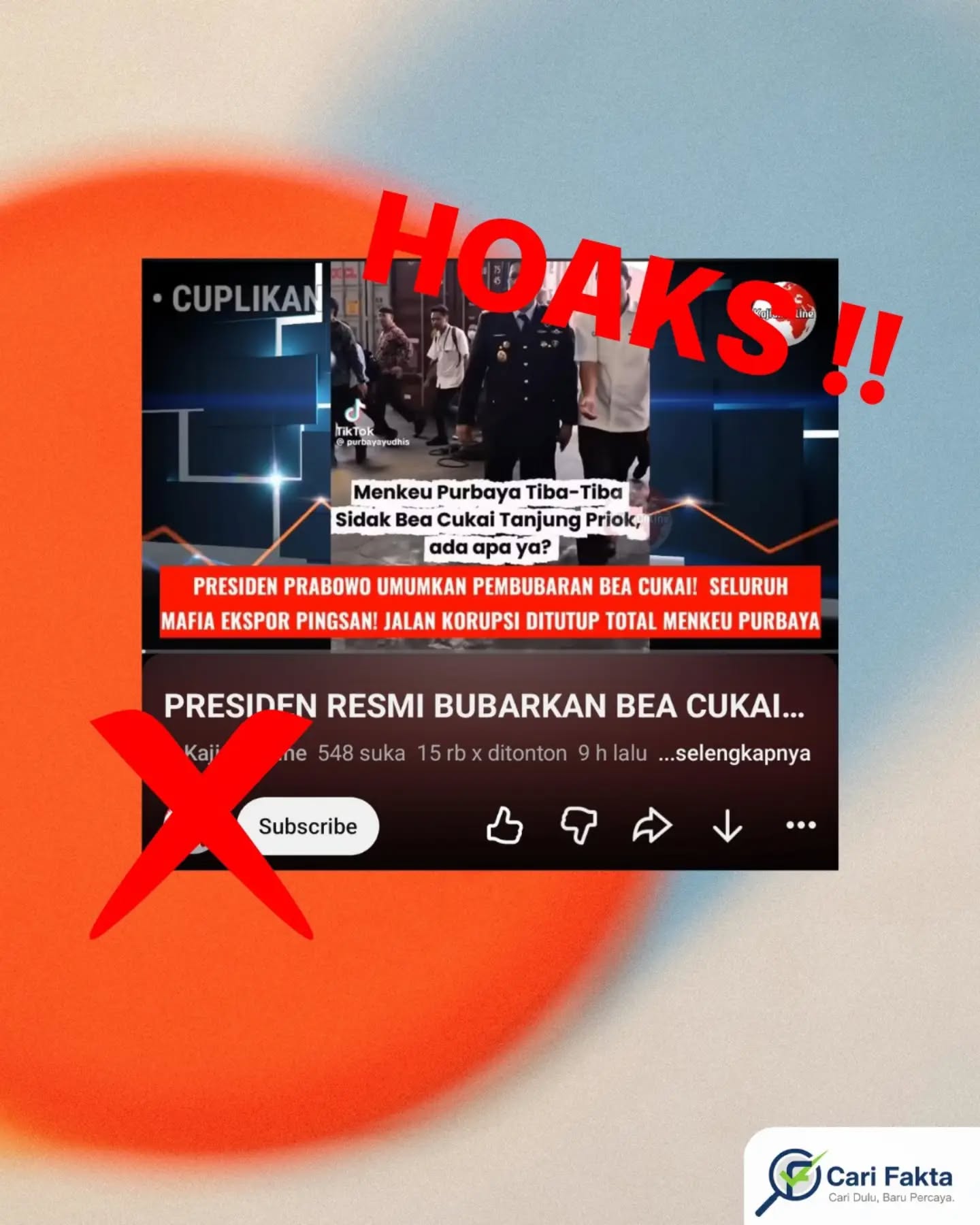 Hoaks: Presiden Bubarkan Bea Cukai