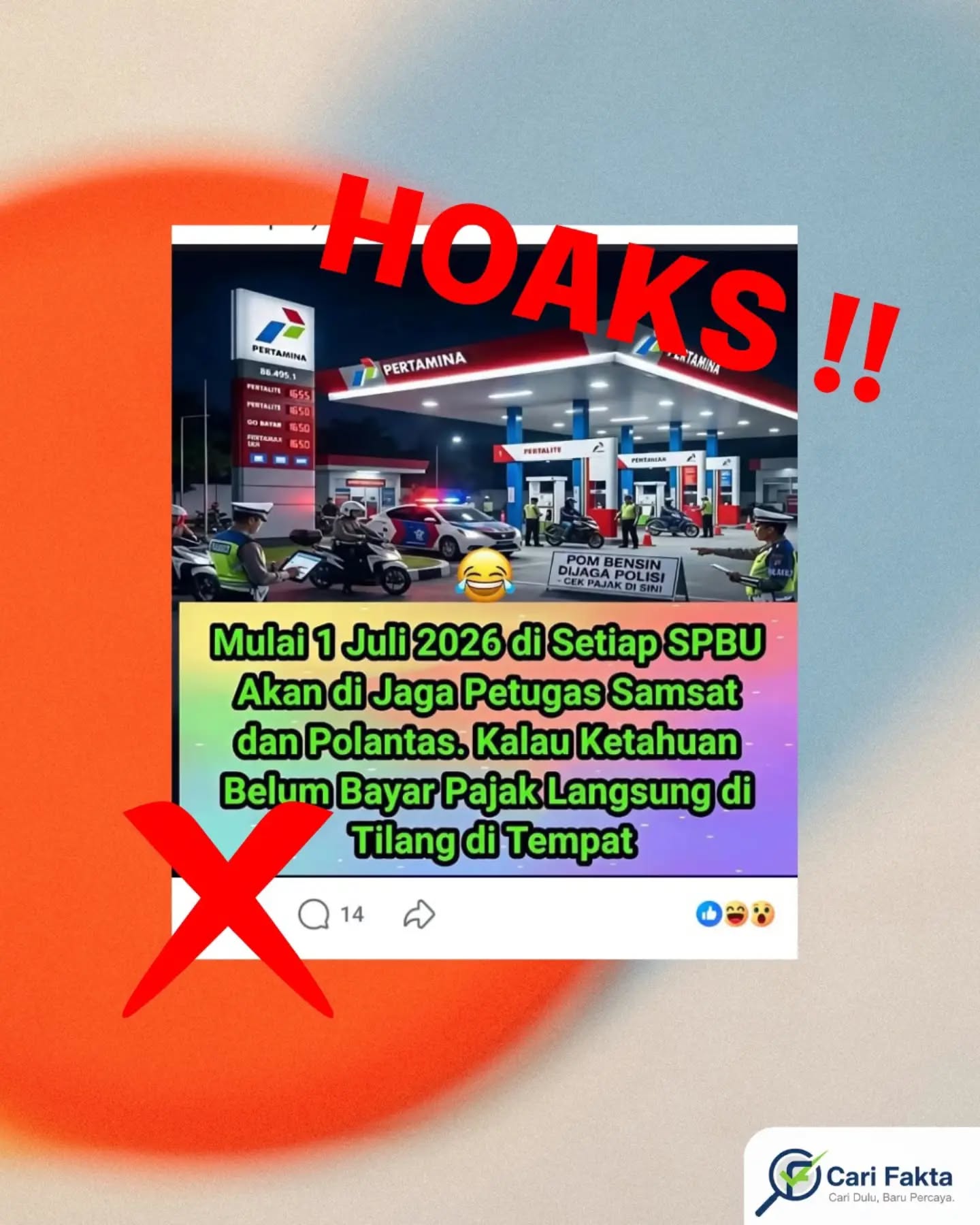 Hoaks: Polisi Razia Pajak Kendaraan di SPBU Mulai 1 Juli 2026