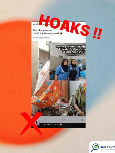 Hoaks: Klaim 500 Juta Anak Indonesia Kekurangan Gizi Usai MBG Diliburkan