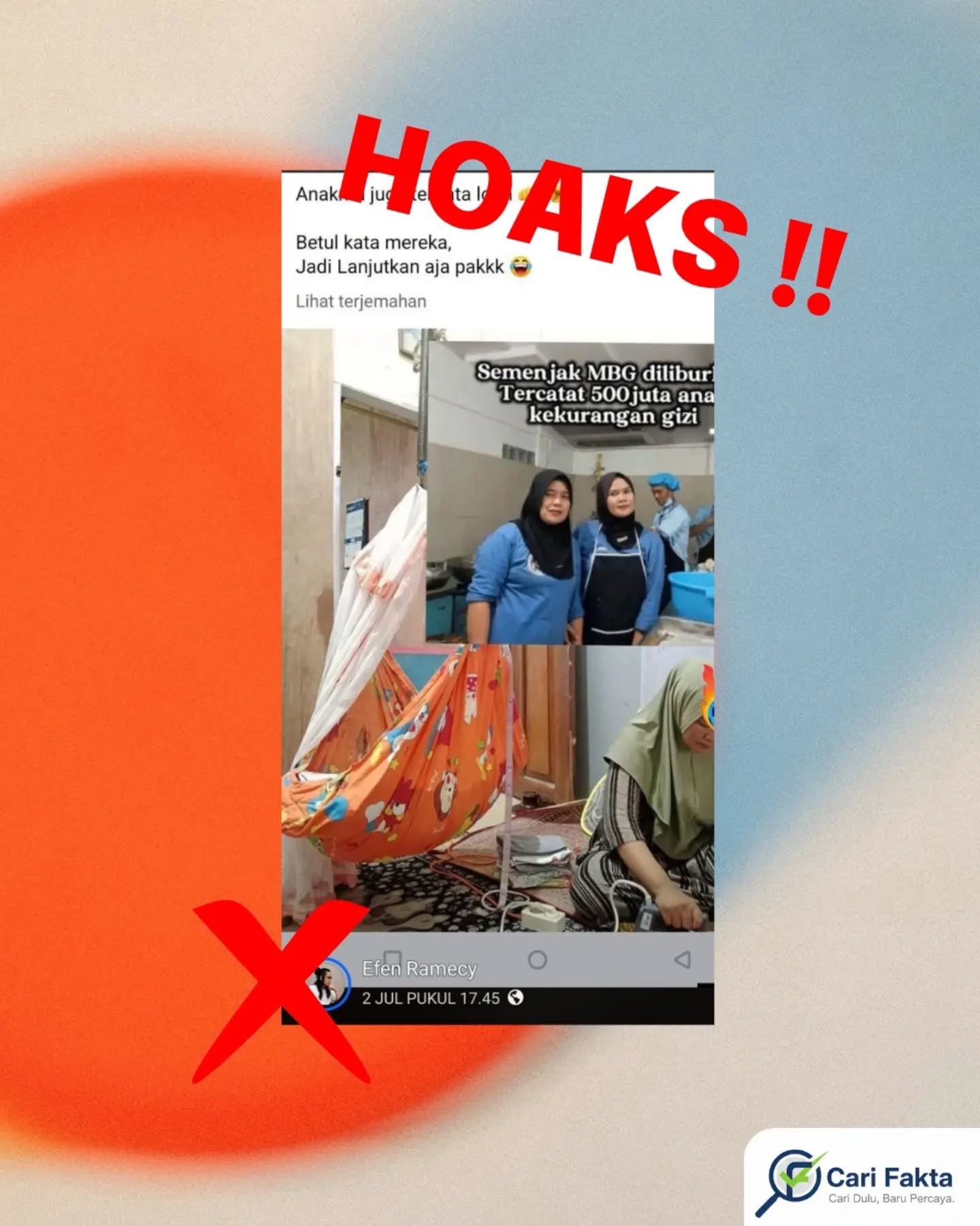 Hoaks: Klaim 500 Juta Anak Indonesia Kekurangan Gizi Usai MBG Diliburkan