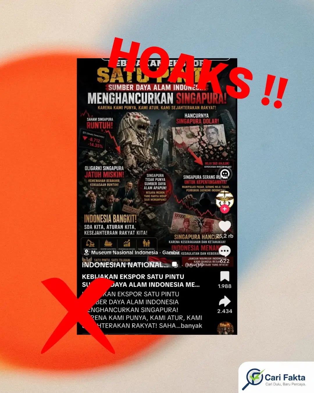 HOAKS: Kebijakan Ekspor Satu Pintu Indonesia untuk Menghancurkan Singapura