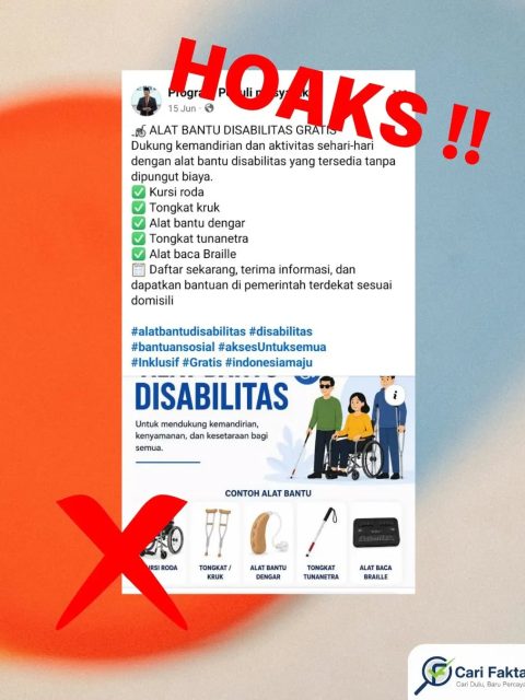 Hoaks: Program Alat Bantu Disabilitas Gratis Tanpa Syarat dari Pemerintah