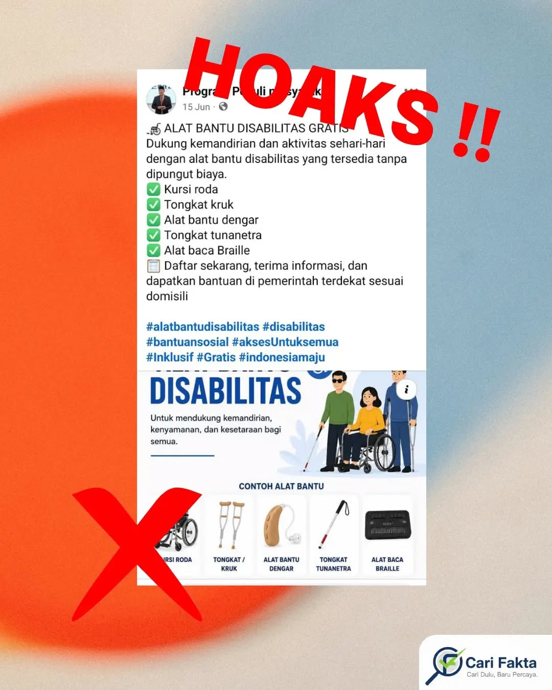 Hoaks: Program Alat Bantu Disabilitas Gratis Tanpa Syarat dari Pemerintah