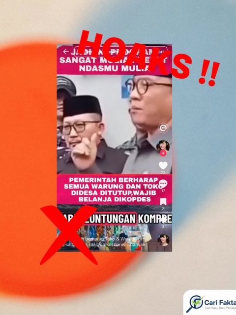 HOAKS: Pemerintah Akan Tutup Warung dan Toko di Desa Demi Koperasi Desa Merah Putih