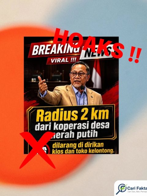 Klaim Larangan Mendirikan Kios dalam Radius 2 Km dari Koperasi Desa Merah Putih adalah Hoaks