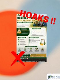 Program “Bantuan Dana untuk Kelompok Tani Indonesia” yang Beredar di Facebook adalah Hoaks