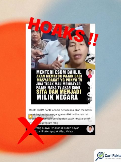 HOAKS: Klaim Menteri ESDM Akan Kenakan Pajak TV dan Sita Milik Warga