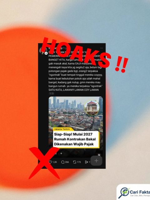 Klaim Rumah Kontrakan Wajib Pajak Mulai 2027 Tidak Benar