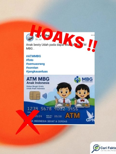 HOAKS: Beredar Kartu ATM MBG untuk Anak Indonesia