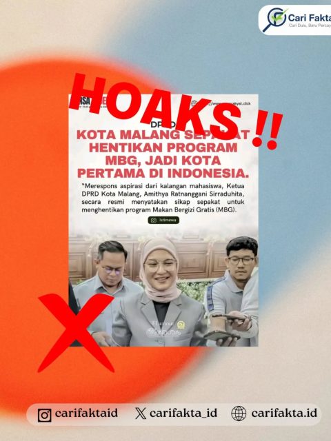HOAKS: Ketua DPRD Kota Malang Disebut Sepakat Hentikan Program MBG