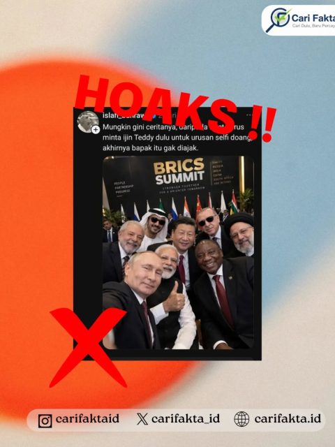 Tidak Benar Prabowo Sengaja Tidak Diajak dalam Foto Bersama Pemimpin BRICS