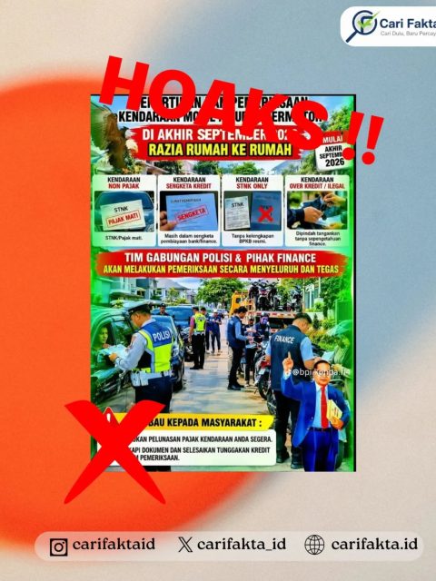 HOAKS: Polisi Akan Melakukan Razia Rumah ke Rumah Akhir September