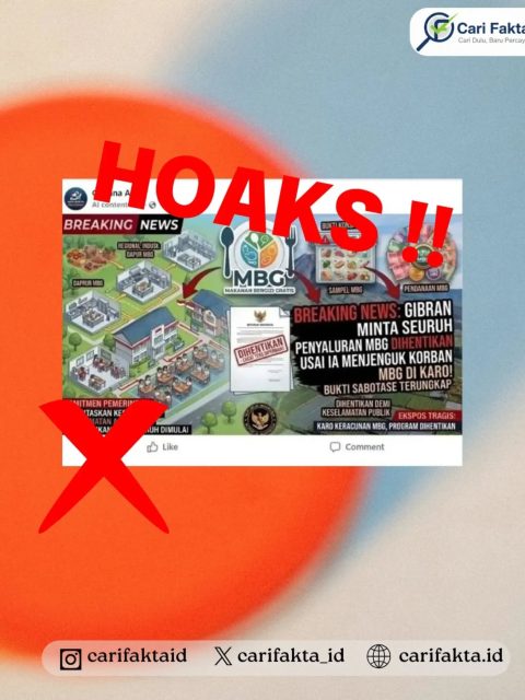 Klaim Gibran Minta MBG Dihentikan adalah Hoaks