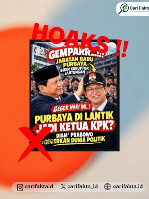 HOAKS: Purbaya Yudhi Sadewa Diklaim Dilantik Menjadi Ketua KPK