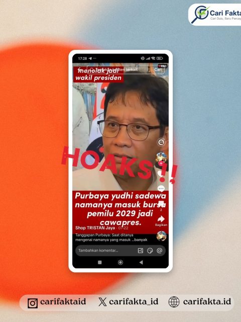 HOAKS: Video Purbaya Menolak Dicalonkan Wapres