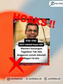 HOAKS: Narasi Suahasil Sebut Sekolah Negeri Akan Berbayar SPP Mulai 2027