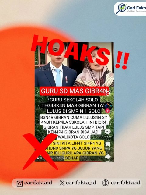 HOAKS: Kepala SMPN 1 Surakarta Disebut Mengungkap Gibran Rakabuming Raka Hanya Lulusan SD